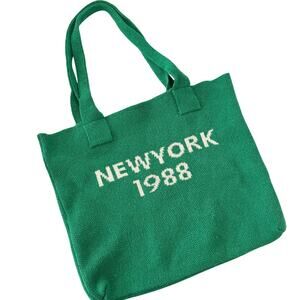 New York Green Knit Tote Bag - New York 1988